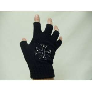  Iron Cross Fingerless Cotton Gloves by Body Rage 