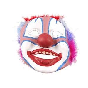   Faux Fur Decor Rubber Clown Mask Halloween Accessory