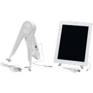 Portable Fold Up Stand With Built in Speakers for Apple iPad, Galaxy 