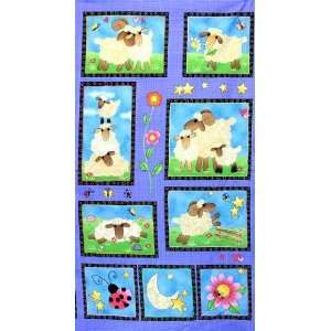  45 Wide Wooly Friends Panel Lavender Fabric By The Panel 