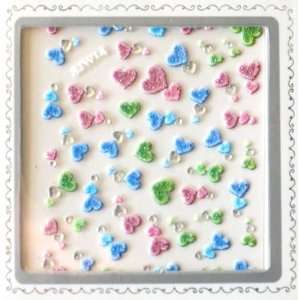  Colorful Hearts 3D Nail Art Glitter Sticker Beauty