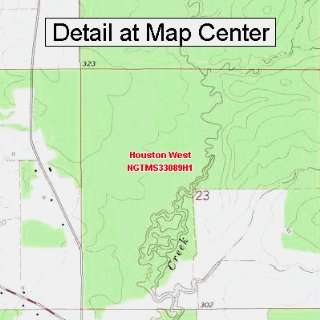 USGS Topographic Quadrangle Map   Houston West, Mississippi (Folded 