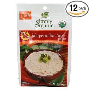 Simply Organic Dip Mix, Spicy Jalapeno Bacun, 1.6 Ounce Packets (Pack 