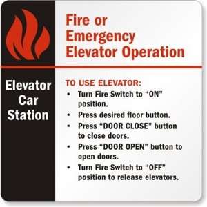  To Use Elevator DuraShield Plate Sign, 6 x 6 Office 