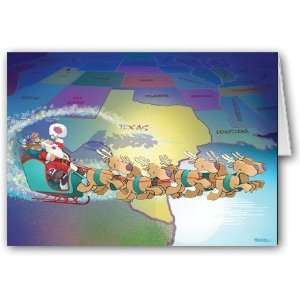  Texas State Christmas Card  12 carsd/13 envelopes Health 