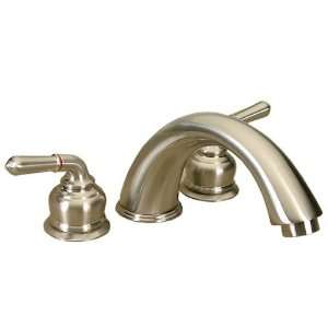 Dynasty Hardware Roman Tub Faucet With Deco Levers Satin Nickel