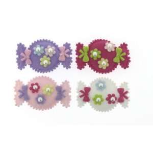  Padded Fleece Candy with Bead Applique20 Pieces (4 Colors 