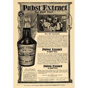  1907 Ad Pabst Extract Malt Hops For Anaemic Tonic Drink 