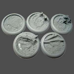 Secret Weapon   Scenic Bases Round Lip 40mm Blasted Wetlands Bases (5 