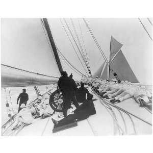 RELIANCE,sailing yacht,deck scene looking forward,c1903 