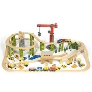   Construction Complete Wooden Train Set (114 Piece) Toys & Games