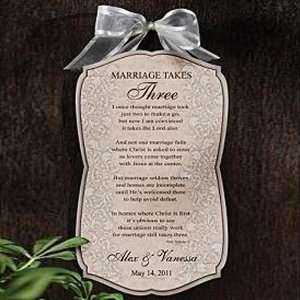 Personalized Marriage Takes Three Plaque 