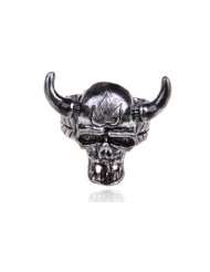Vintage Inspired Viking Skull Battle Racer Horn Fang Unisex Devil Ring 