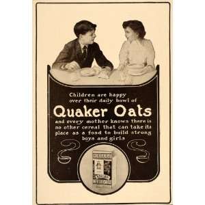 1905 Vintage Ad Quaker Oats Cereal Boy Girl Breakfast 