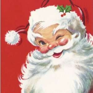  Vintage Christmas, Jolly Santa Claus Winking Postage Stamp 