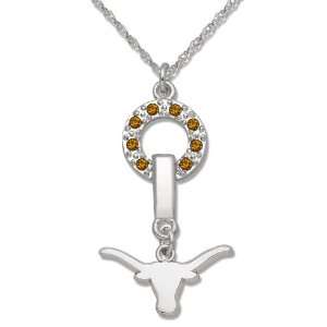  University of Texas MVP Crystal Necklace/Brass Alloy 