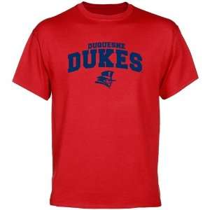    NCAA Duquesne Dukes Red Logo Arch T shirt