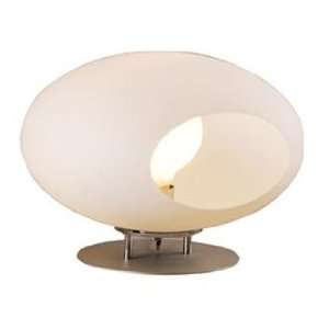  White and Chrome Contemporary Table Lamp