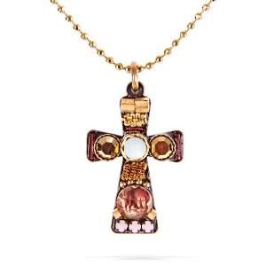Ayala Bar Cross Necklace   The Classic Collection   in Gold, Garnet 