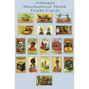  Mechanical Bank Trade Cards 28x42 Giclee on Canvas