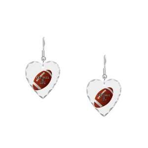   Earring Heart Charm Football Equals Life Artsmith Inc Jewelry