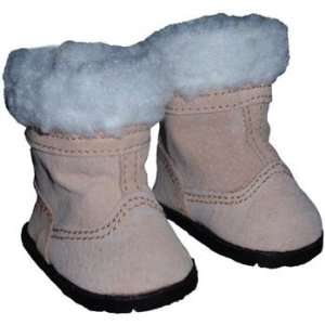  Suede tan boot with fur trim for dolls Toys & Games