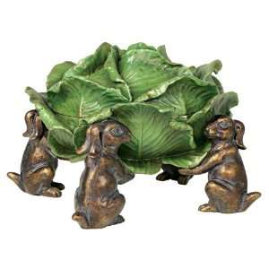  Decorative Lettuce Box with Four Bunnies