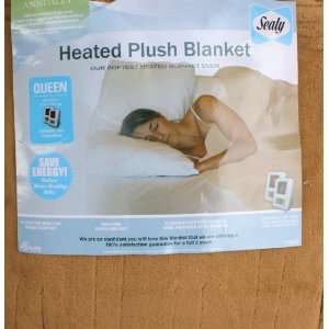  Sealy Heated Plush Blanket, Queen with 2controler