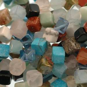 Multi Stones  Dice Plain   4mm Diameter, Sold by 16 Inch Strand with 