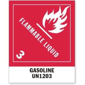    UN 1203 Gasoline Coated Paper Label, 4 x 5