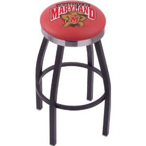 University of Maryland Steel Stool with Flat Ring Logo Seat and L8B2C 