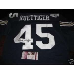  Rudy Ruettiger Notre Dame Blue Jsa/coa Signed Jersey 