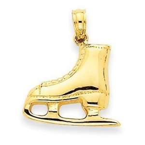  14k Gold 3 D Ice Skate Boot Pendant Jewelry