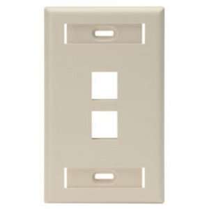  LEVITON 42080 2IS 2 Port Faceplate with Mark Strips Ivory 
