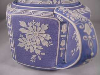 Rare Antique Nippon Lavender Wedgwood Moriage Tea Pot M in Wreath 