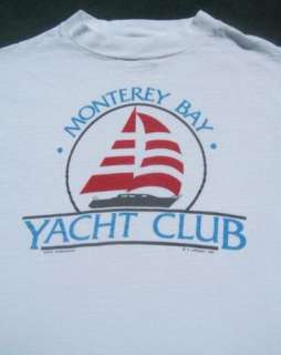 MONTEREY BAY YACHT CLUB vintage LS Small T SHIRT vtg  