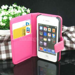 HOT PINK WALLET FLIP LEATHER CASE CROCO POUCH COVER PROTECTOR FOR 
