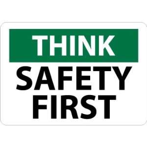 TS16 to 10P   Think, Safety First, 7 X 10, Pressure Sensitive Vinyl 