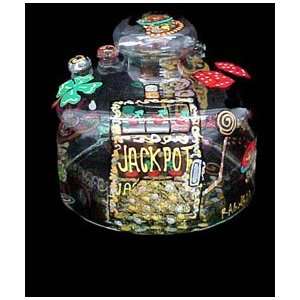Casino Magic Slots Design   Hand Painted   Cheese Dome, 6 inches by 5 