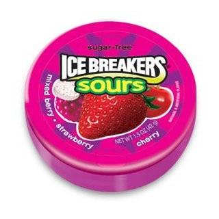 Ice Breakers Sugar Free Fruit Sours, Berry   1.5 Oz / tin, 8 Tins
