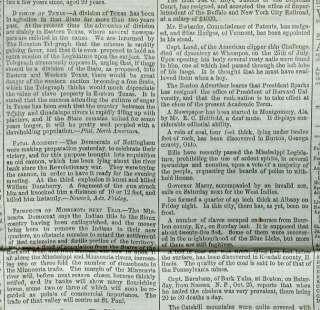Newspaper China Opium Texas Corsica Mafia Slaves 1852  