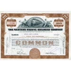  1951 Western Pacific Railroad Company Stock Certificate 