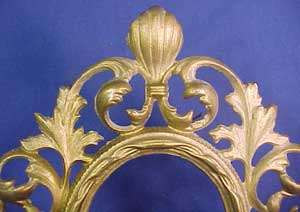 Antique Gold Painted Cast Iron Stand Up Frame  
