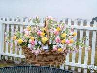 Grave Cemetery Basket Silk Wildflowers Mini Roses  