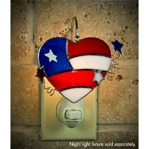  Stained Glass Night Light COVER   PATRIOTIC HEART SW084   LIGHT 