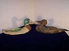 GRAND PAIR EARLY HUNTERS CANVAS DUCK DECOYS  GLASS EYES