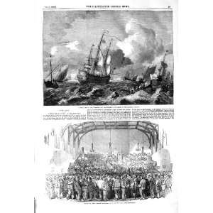   1852 SEA STORM WAR SHIPS BOATS ENGINEERS MARTINS HALL