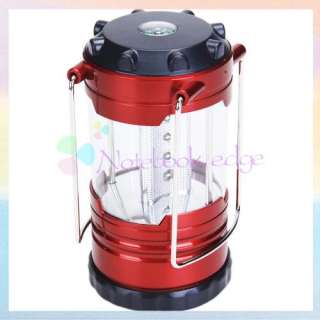 12 LED Bright Light Lantern Camping Lamp w/Compass Red  