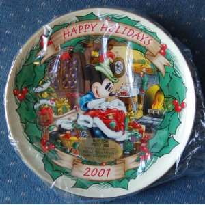 Happy Holidays 2001 Mickey Mouse Plate