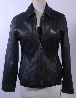 WOMENS LAURA LEIGH SOFT LEATHER HIPSTER JACKET sz S  